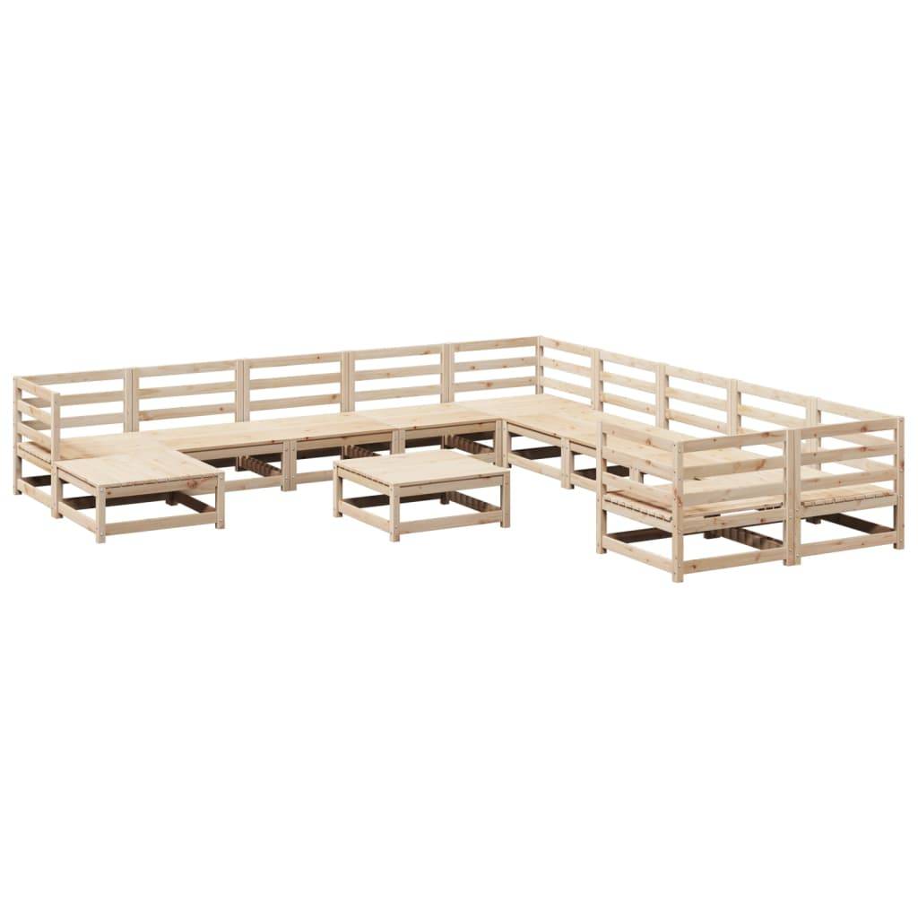 vidaXL 12-tlg. Garten-Sofagarnitur Massivholz Kiefer