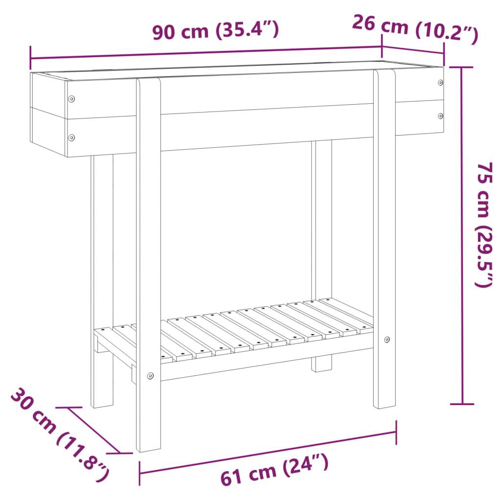 vidaXL Hochbeet 90x30x75 cm Massivholz Akazie