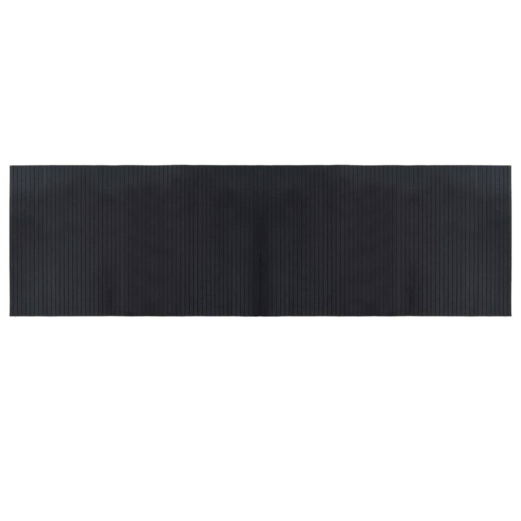 vidaXL Teppich Rechteckig Schwarz 60x200 cm Bambus