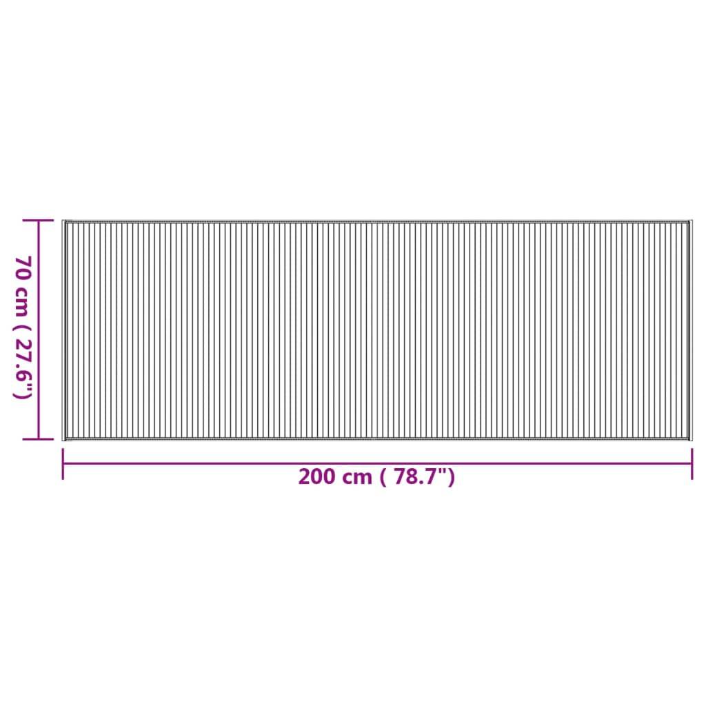 vidaXL Teppich Rechteckig Natur 70x200 cm Bambus