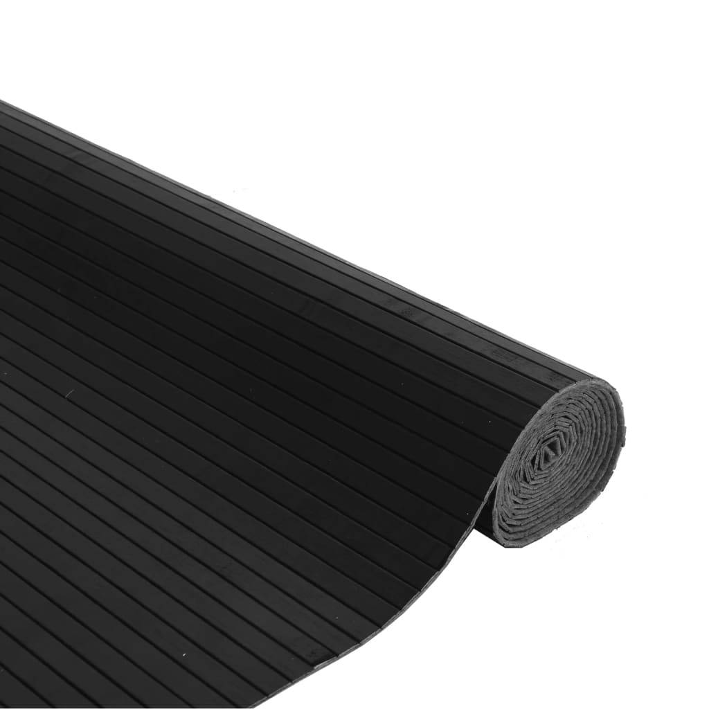 vidaXL Teppich Rechteckig Schwarz 80x200 cm Bambus