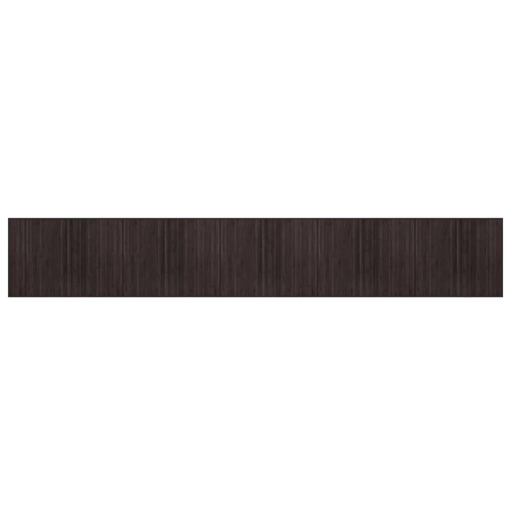 vidaXL Teppich Rechteckig Dunkelbraun 80x500 cm Bambus