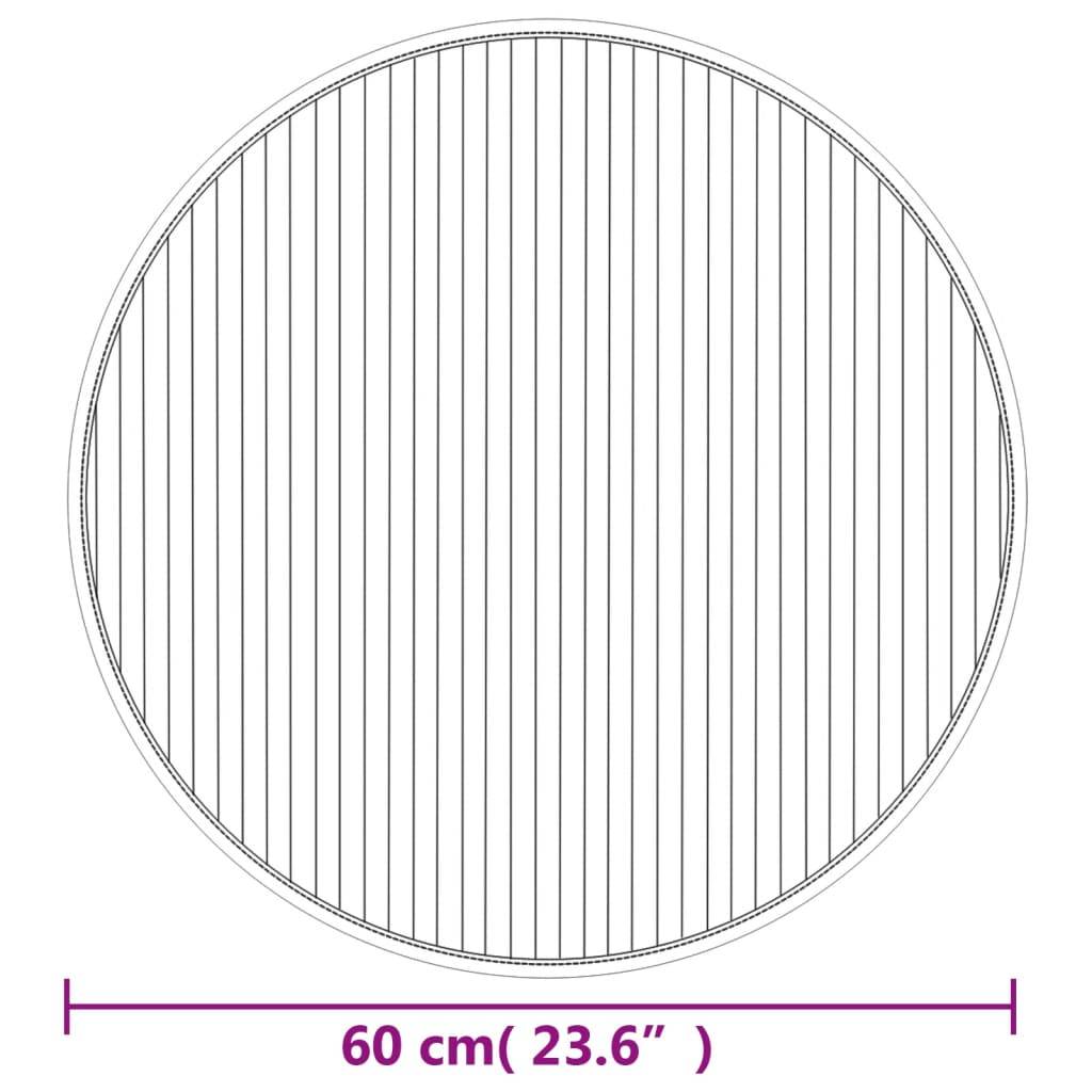 vidaXL Teppich Rund Braun 60 cm Bambus