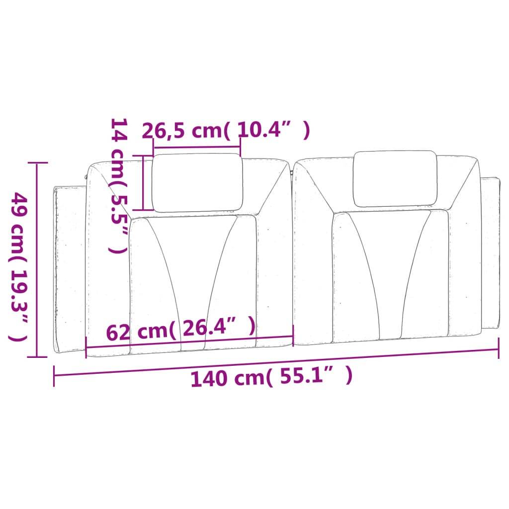 vidaXL Kopfteil-Kissen "Viana" Weiß 140 cm Kunstleder