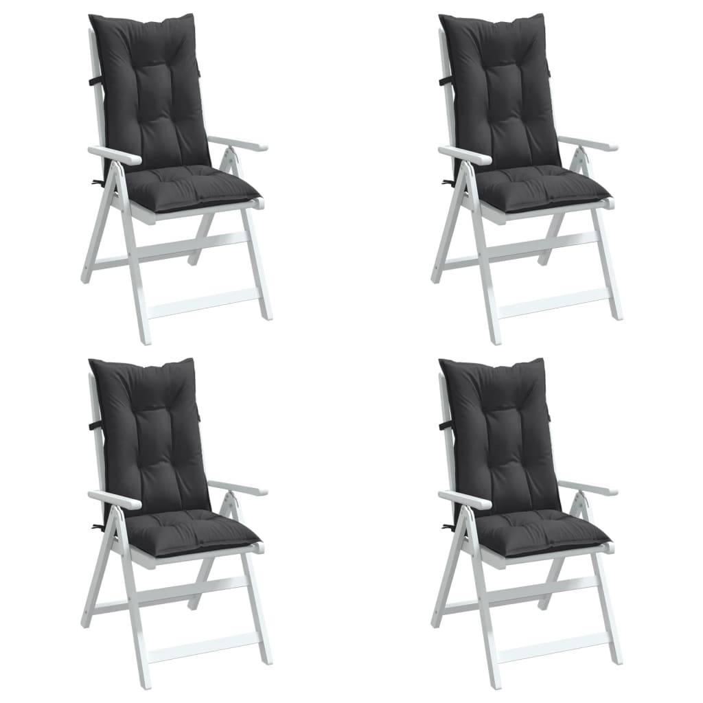 vidaXL Hochlehner-Auflagen 4 Stk. Melange Anthrazit 120x50x7 cm Stoff