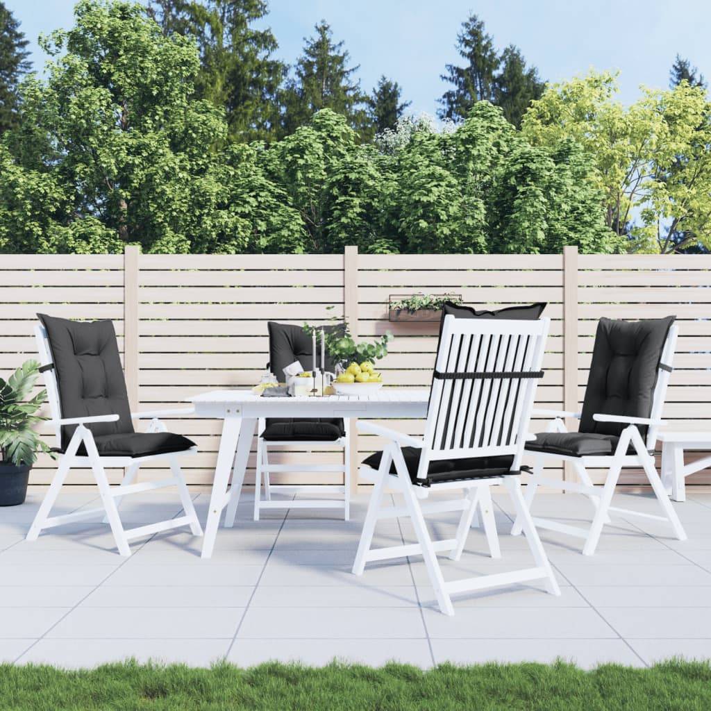 vidaXL Hochlehner-Auflagen 4 Stk. Melange Anthrazit 120x50x7 cm Stoff