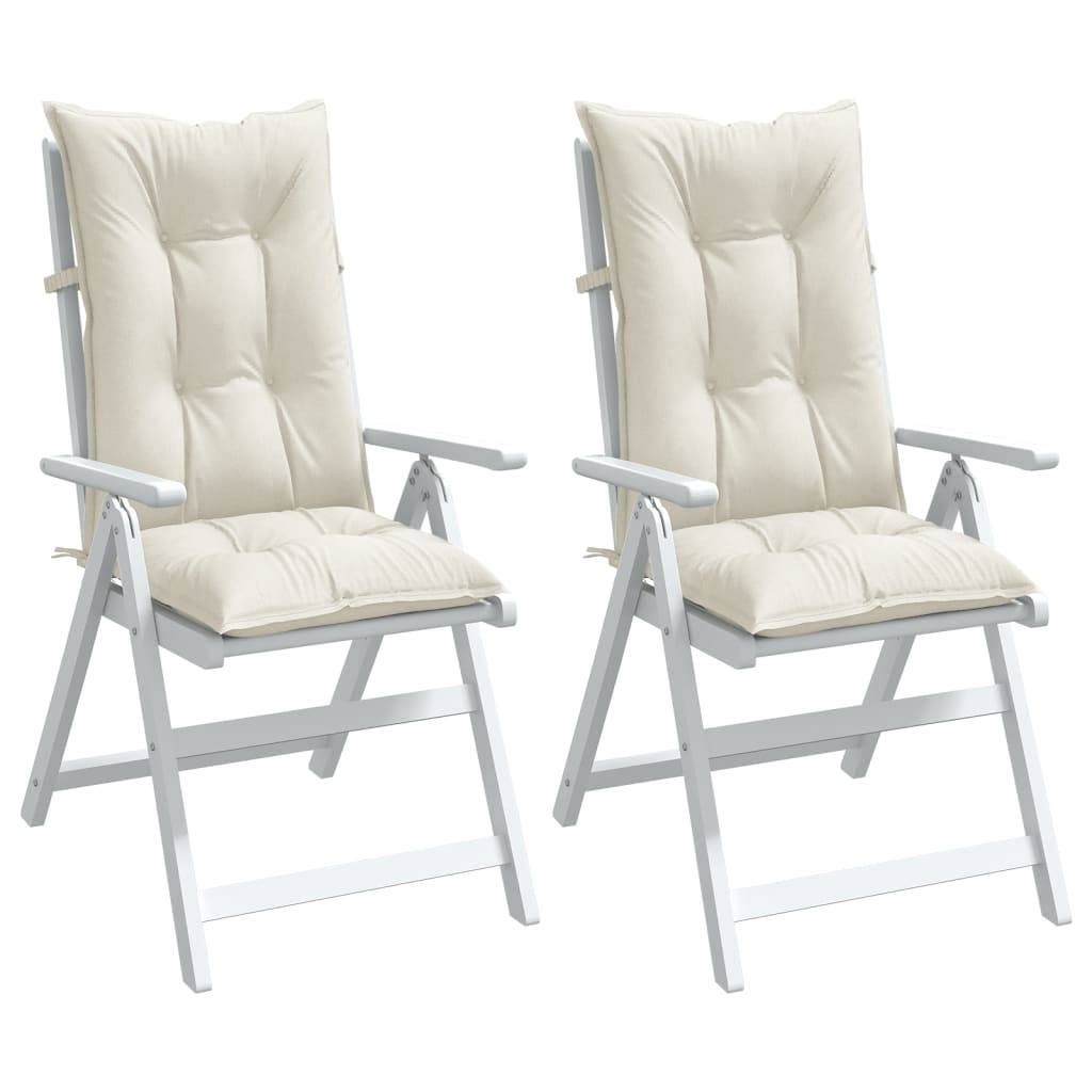 vidaXL Hochlehner-Auflagen 2 Stk. Melange Creme 120x50x7 cm Stoff