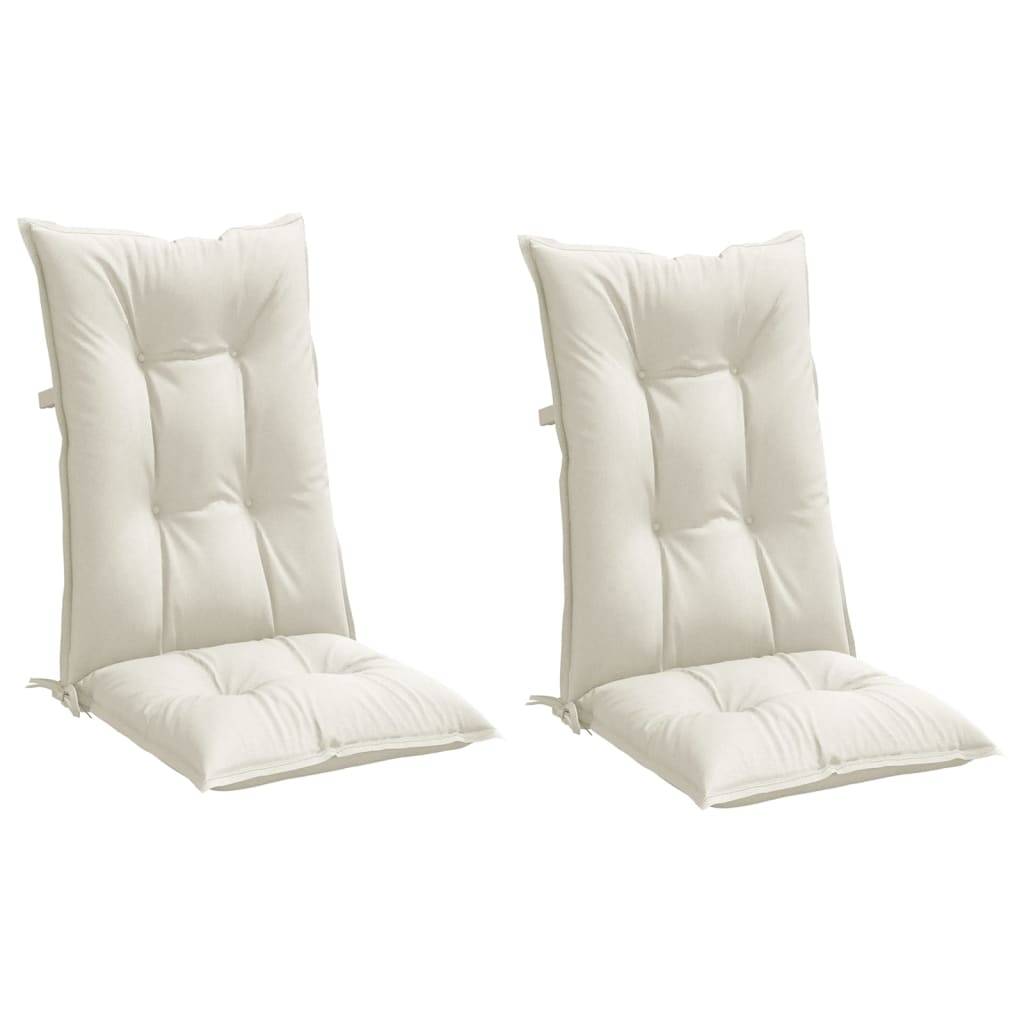 vidaXL Hochlehner-Auflagen 2 Stk. Melange Creme 120x50x7 cm Stoff
