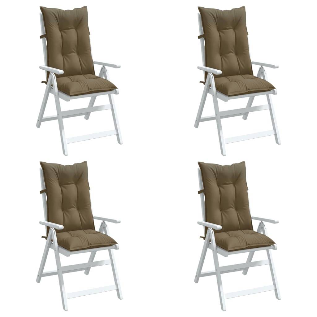 vidaXL Hochlehner-Auflagen 4 Stk. Melange Taupe 120x50x7 cm Stoff