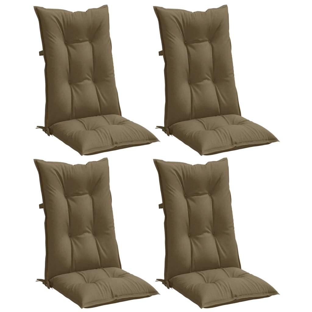 vidaXL Hochlehner-Auflagen 4 Stk. Melange Taupe 120x50x7 cm Stoff