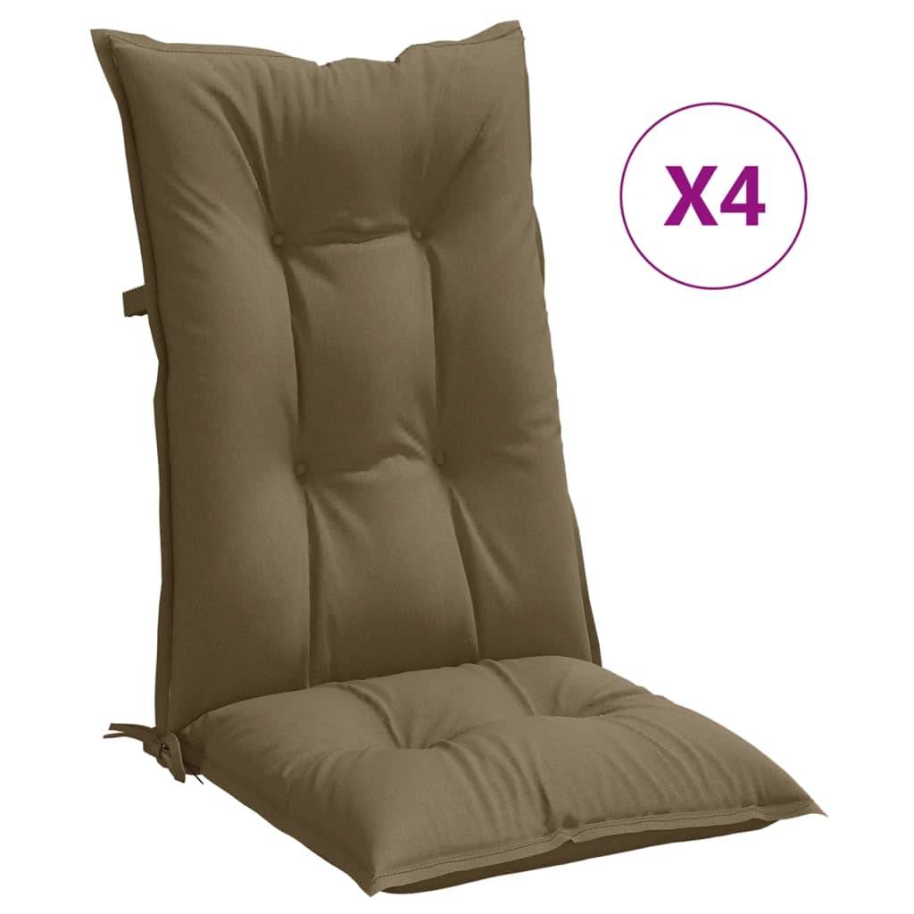 vidaXL Hochlehner-Auflagen 4 Stk. Melange Taupe 120x50x7 cm Stoff
