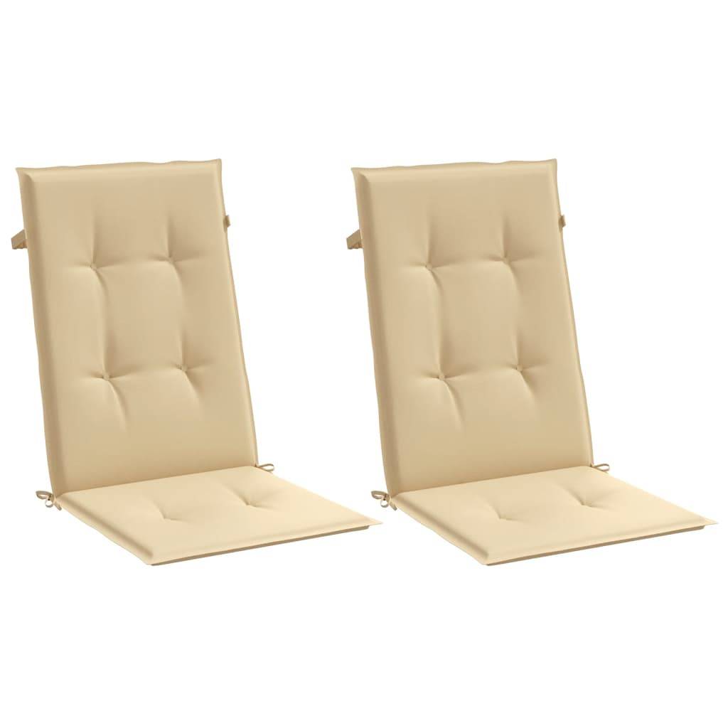 vidaXL Hochlehner-Auflagen 2 Stk. Melange Beige 120x50x4 cm Stoff