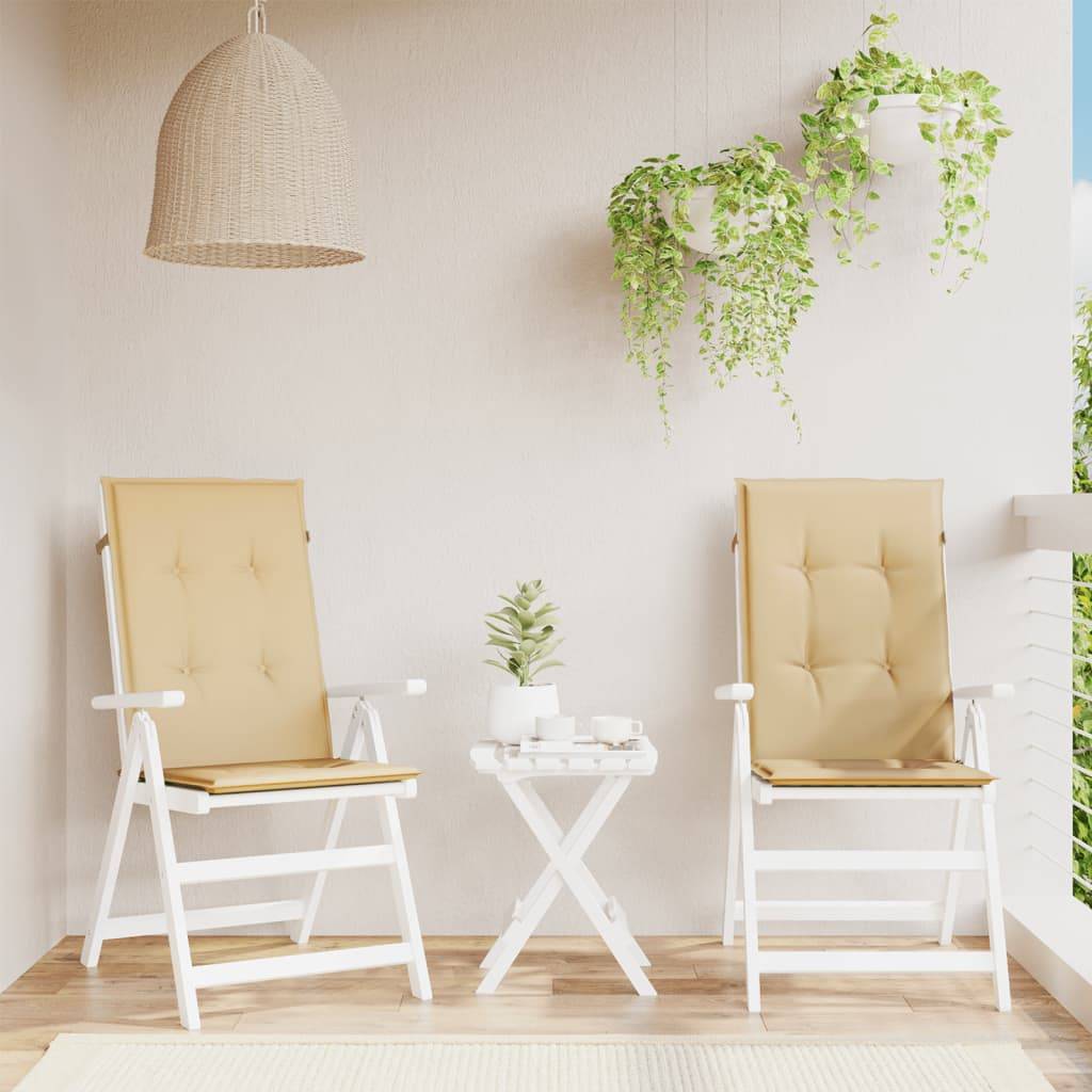 vidaXL Hochlehner-Auflagen 2 Stk. Melange Beige 120x50x4 cm Stoff