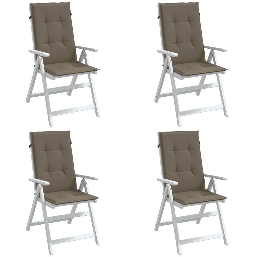 vidaXL Hochlehner-Auflagen 4 Stk. Melange Taupe 120x50x4 cm Stoff