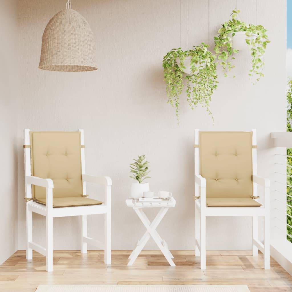 vidaXL Niedriglehner-Auflagen 2 Stk. Melange Beige 100x50x4 cm Stoff