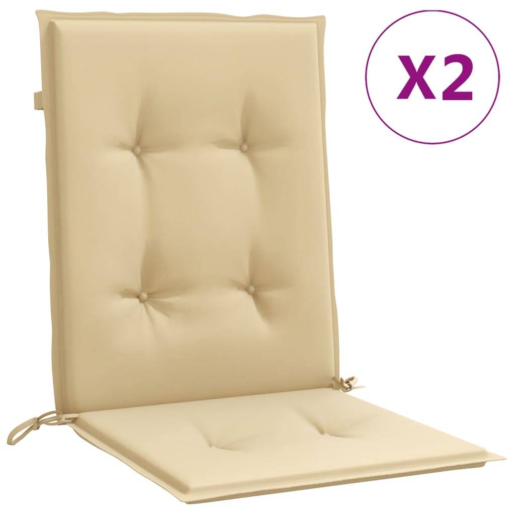 vidaXL Niedriglehner-Auflagen 2 Stk. Melange Beige 100x50x4 cm Stoff