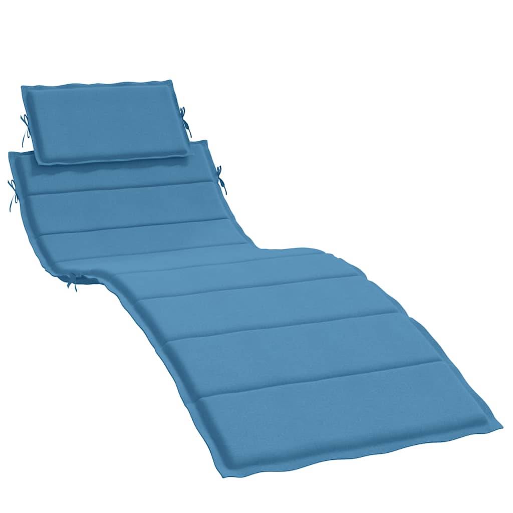 vidaXL Sonnenliegen-Auflage Melange Blau 186x58x4 cm Stoff