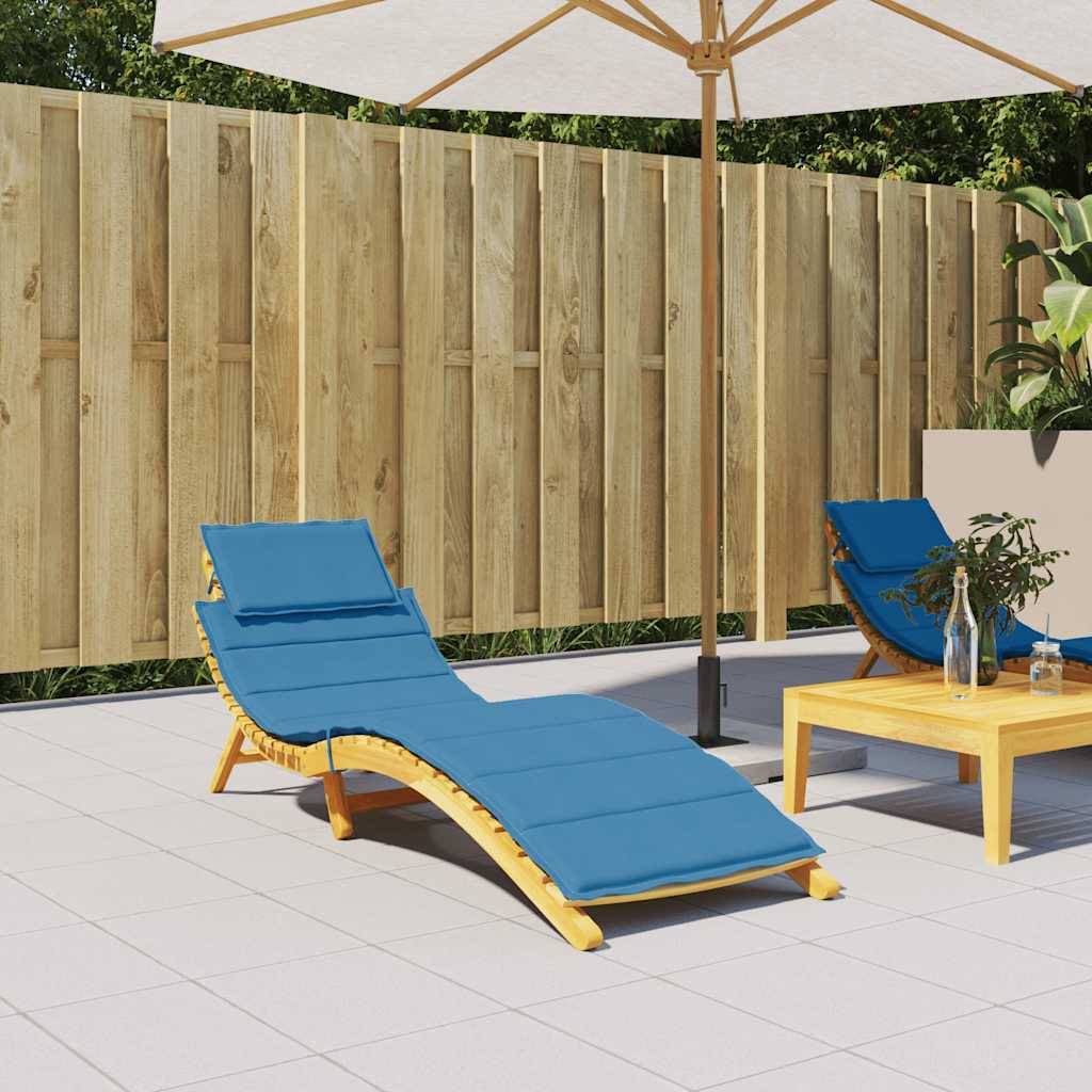 vidaXL Sonnenliegen-Auflage Melange Blau 186x58x4 cm Stoff