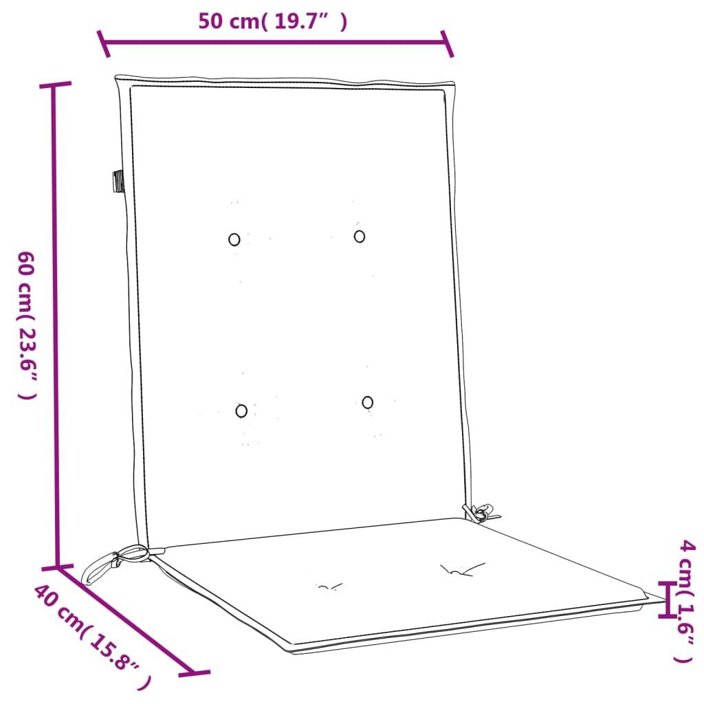 vidaXL Niedriglehner-Auflagen 4 Stk. Melange Taupe 100x50x4 cm Stoff