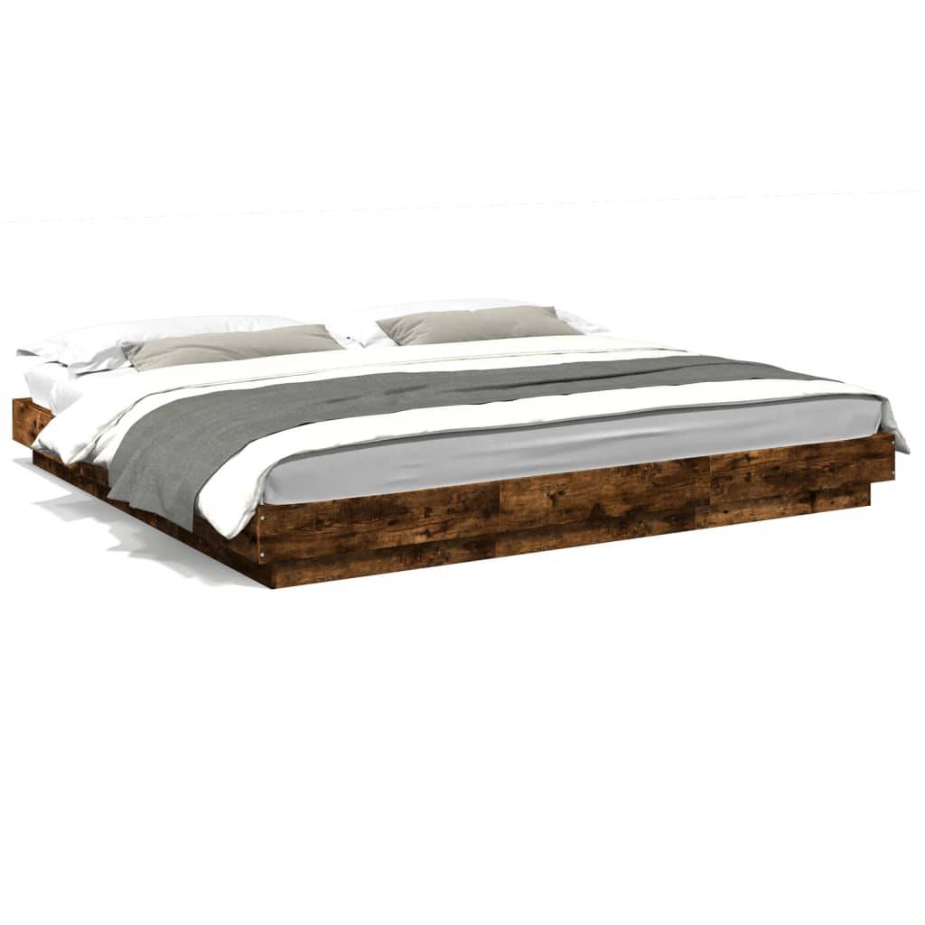 vidaXL Bettgestell Räuchereiche 180x200 cm Holzwerkstoff