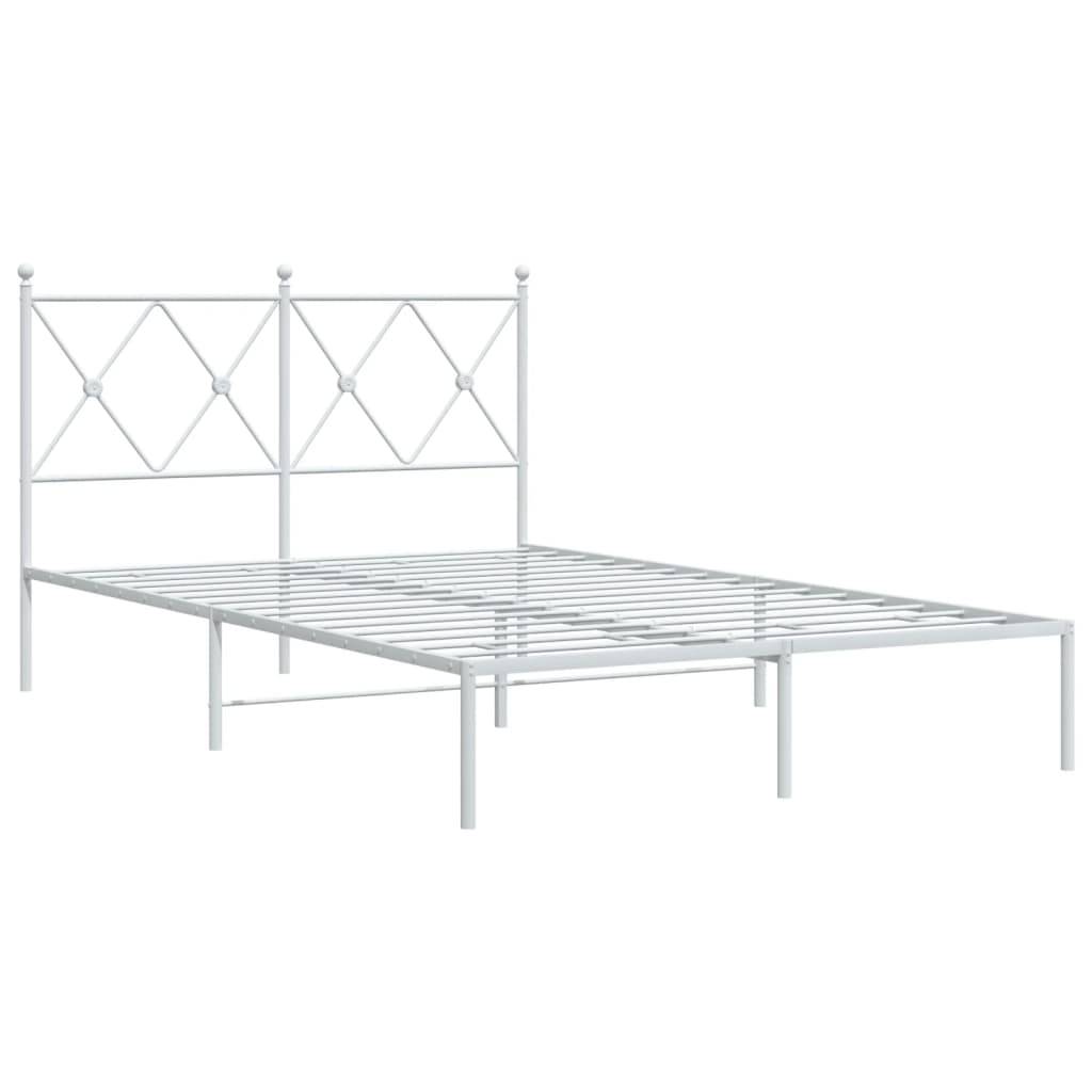 vidaXL Bettgestell mit Kopfteil Metall Weiß 120x200 cm