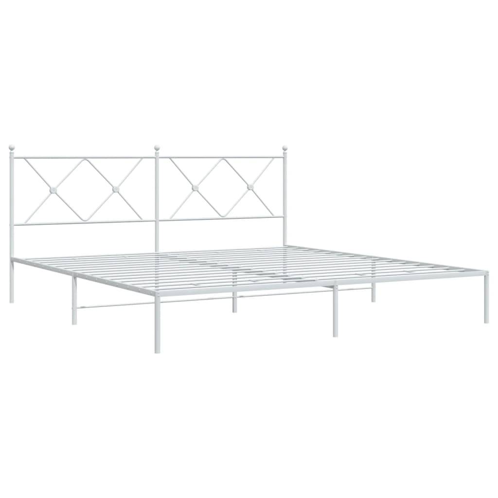 vidaXL Bettgestell mit Kopfteil Metall Weiß 183x213 cm
