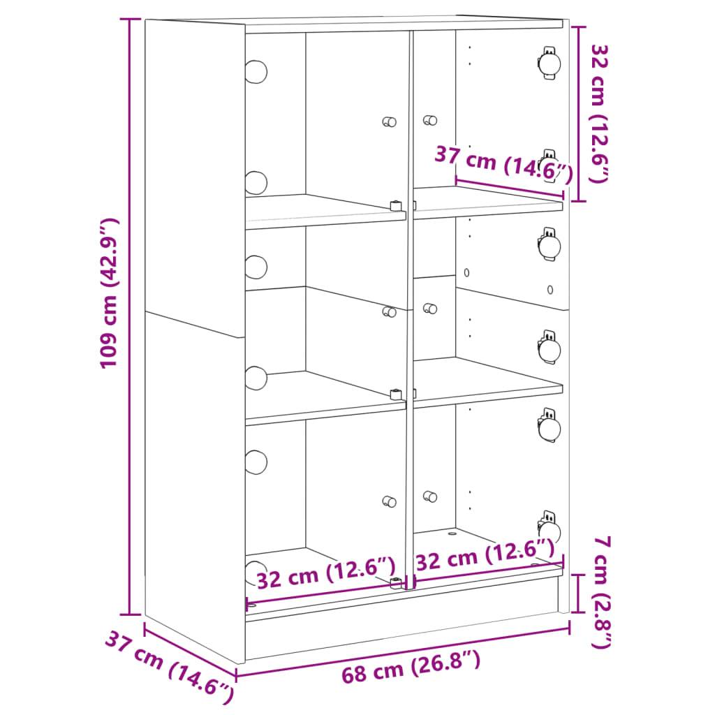 vidaXL Highboard mit Türen Sonoma-Eiche 68x37x109 cm Holzwerkstoff