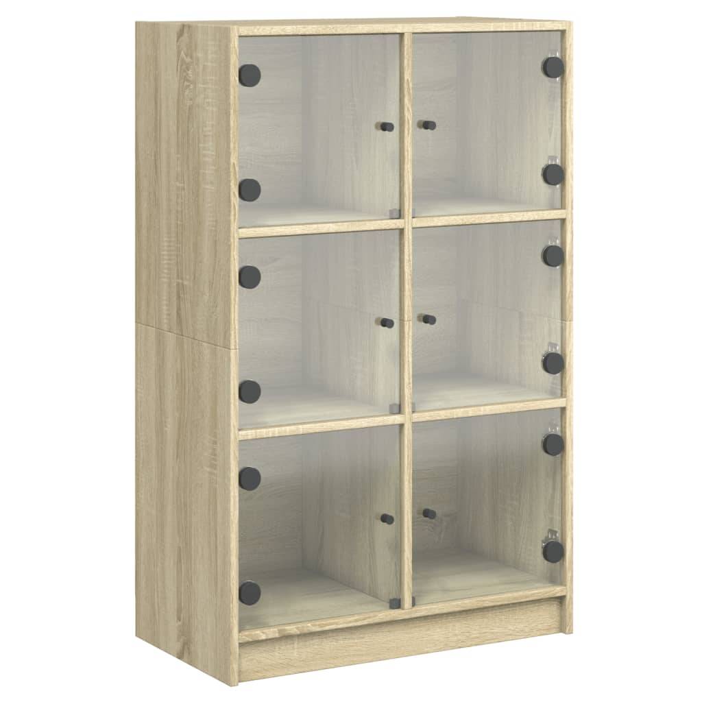 vidaXL Highboard mit Türen Sonoma-Eiche 68x37x109 cm Holzwerkstoff