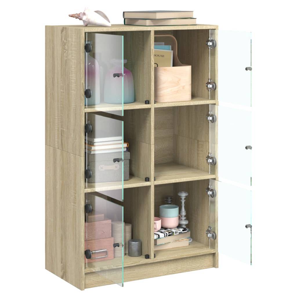 vidaXL Highboard mit Türen Sonoma-Eiche 68x37x109 cm Holzwerkstoff