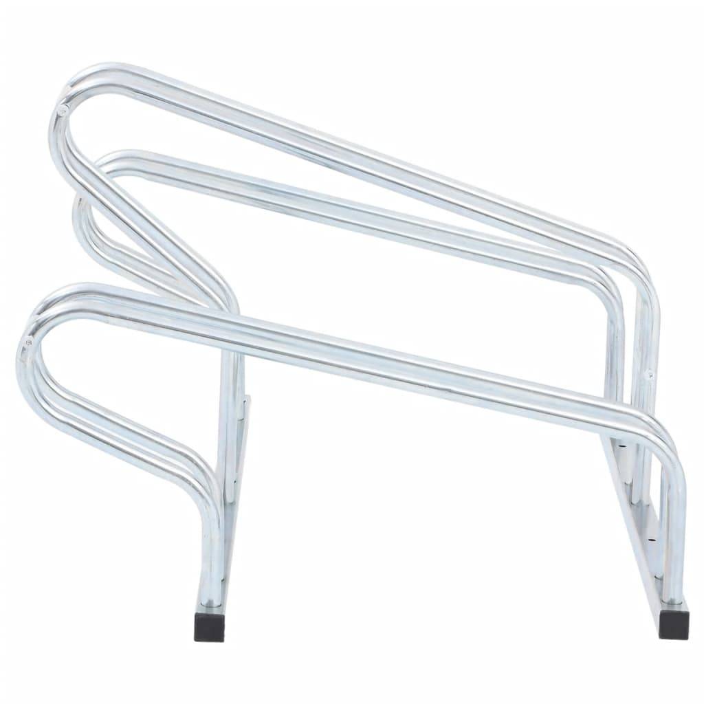 vidaXL Fahrradständer für 3 Fahrräder Freistehend Verzinkter Stahl