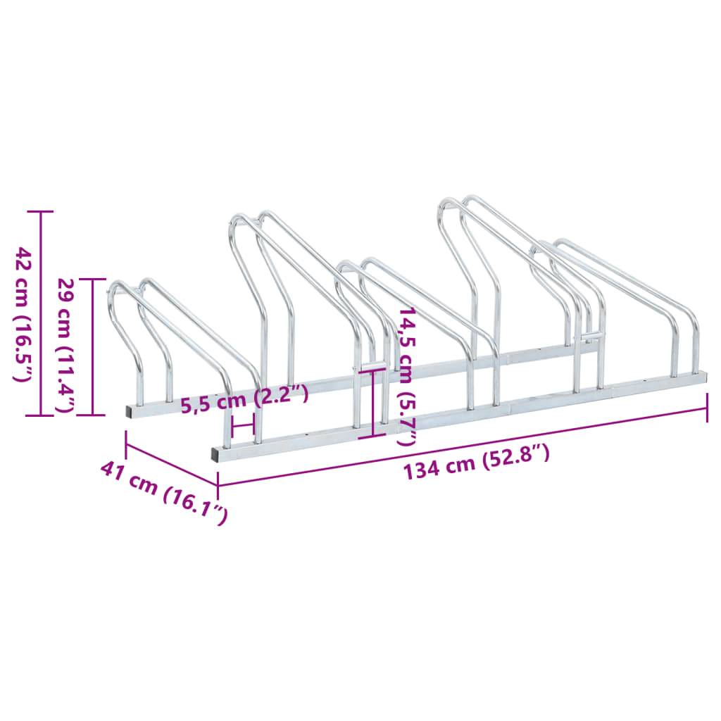 vidaXL Fahrradständer für 5 Fahrräder Freistehend Verzinkter Stahl
