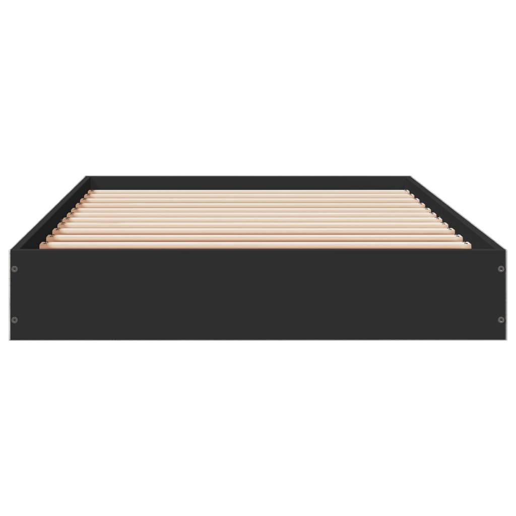 vidaXL Bettgestell Schwarz 75x190 cm Holzwerkstoff