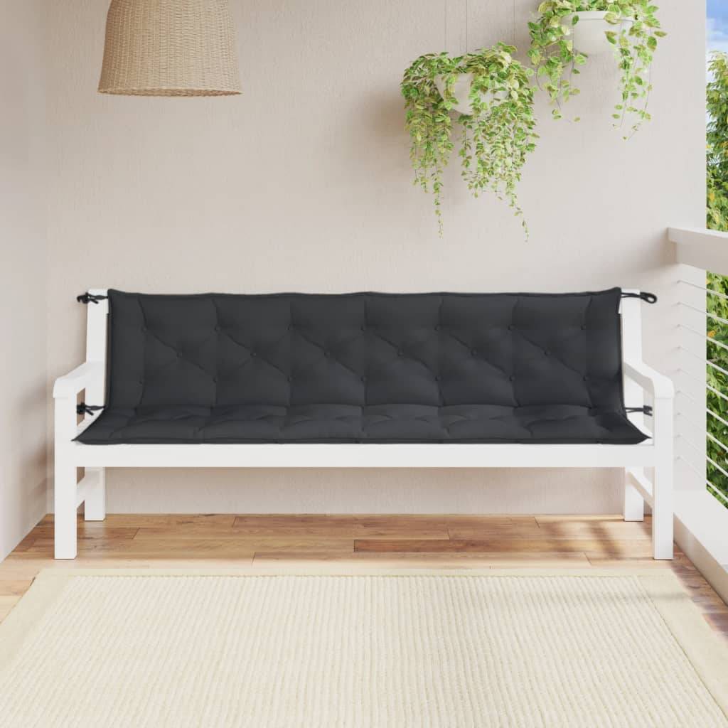 vidaXL Gartenbank-Auflagen 2 Stk. Melange Anthrazit 200x50x7 cm Stoff