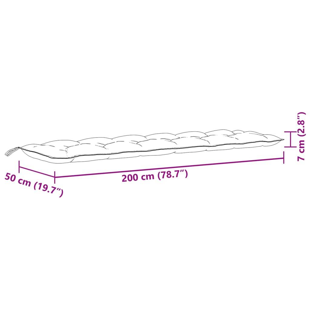 vidaXL Gartenbank-Auflagen 2 Stk. Melange Anthrazit 200x50x7 cm Stoff