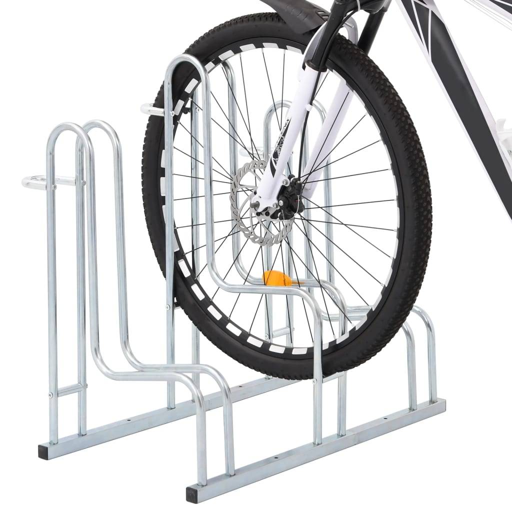 vidaXL Fahrradständer für 3 Fahrräder Freistehend Verzinkter Stahl