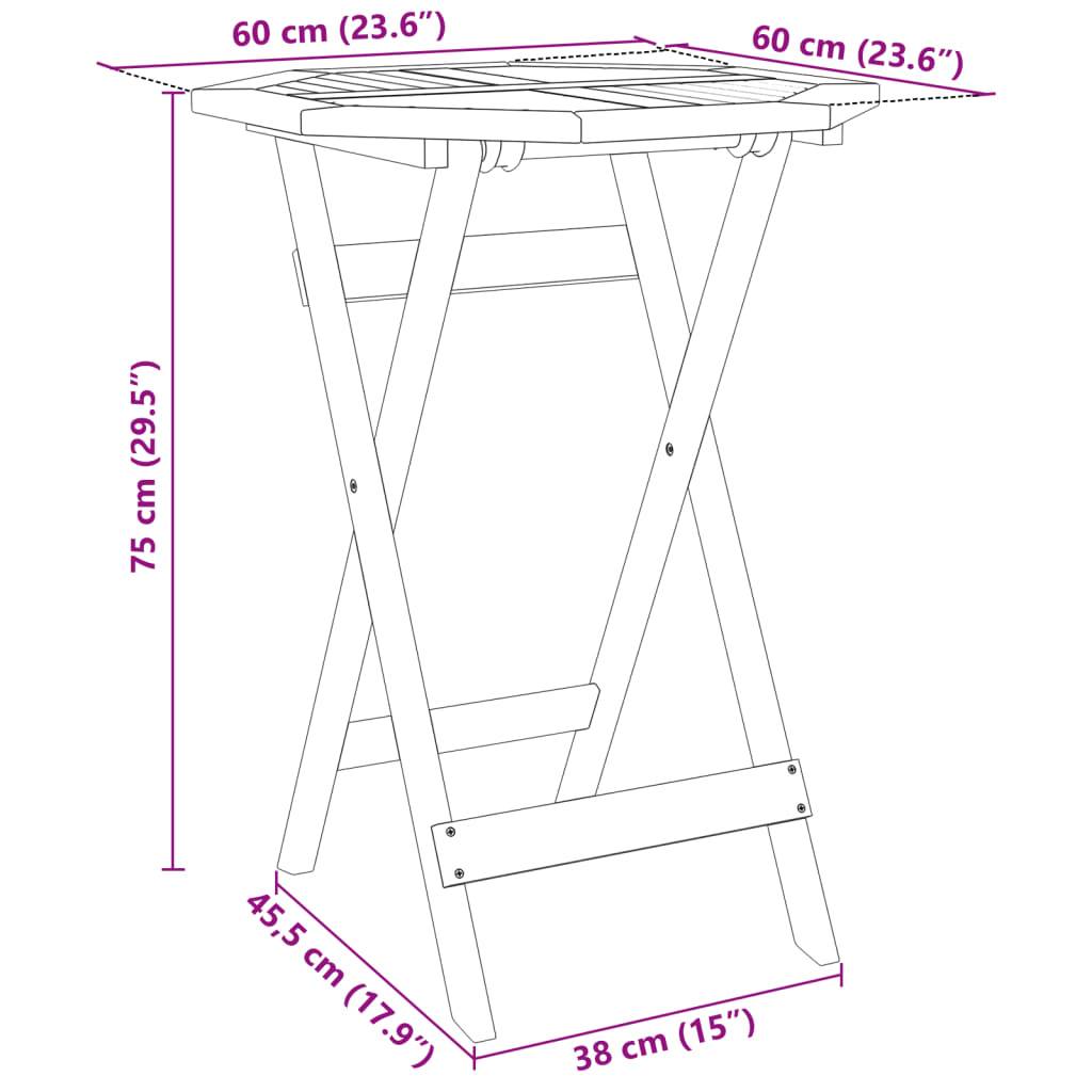 vidaXL Gartentisch Klappbar Ø60x75 cm Massivholz Akazie