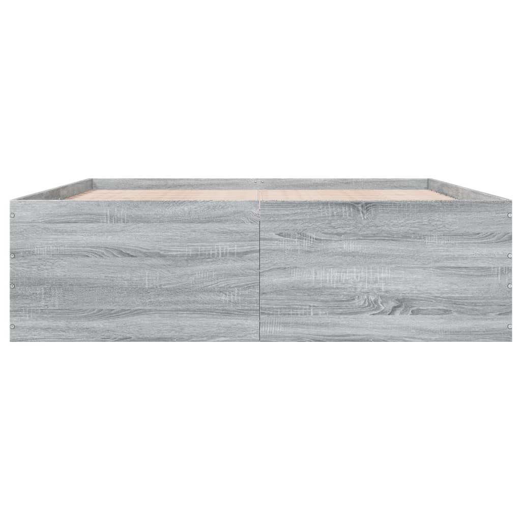 vidaXL Bettgestell Grau Sonoma 160x200 cm Holzwerkstoff