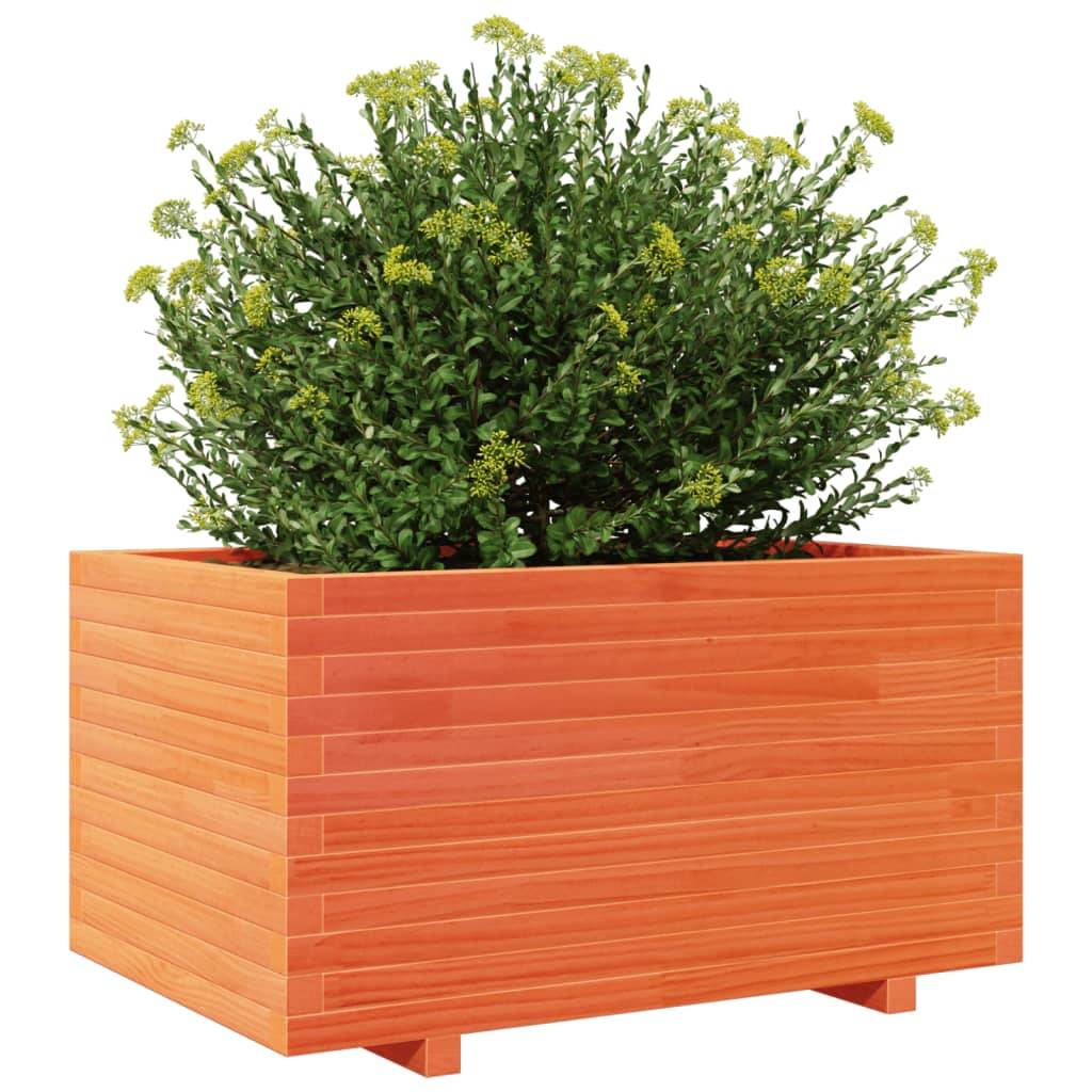 vidaXL Pflanzkübel Wachsbraun 90x60x49,5 cm Massivholz Kiefer
