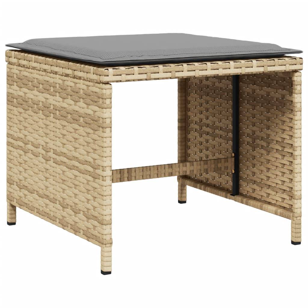 vidaXL 15-tlg. Garten-Essgruppe mit Kissen Beigemischung Poly Rattan