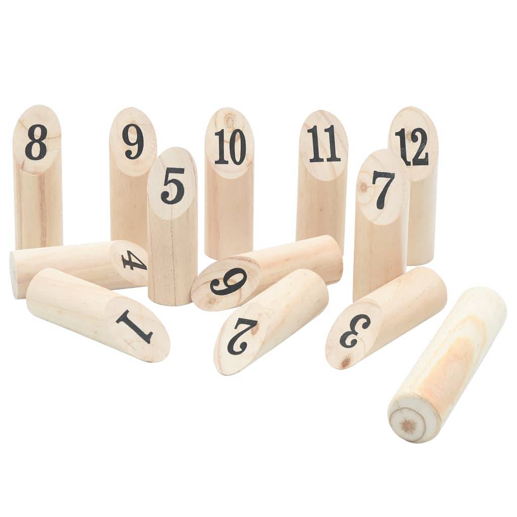vidaXL 13-tlg. Kubb-Spielset mit Tragetasche Massivholz Kiefer