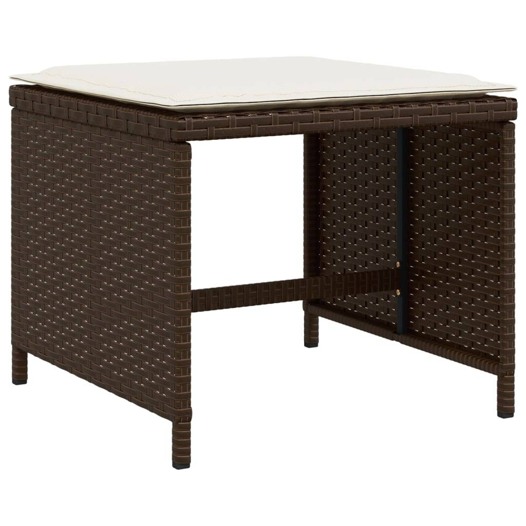 vidaXL 15-tlg. Garten-Essgruppe mit Kissen Braun Poly Rattan