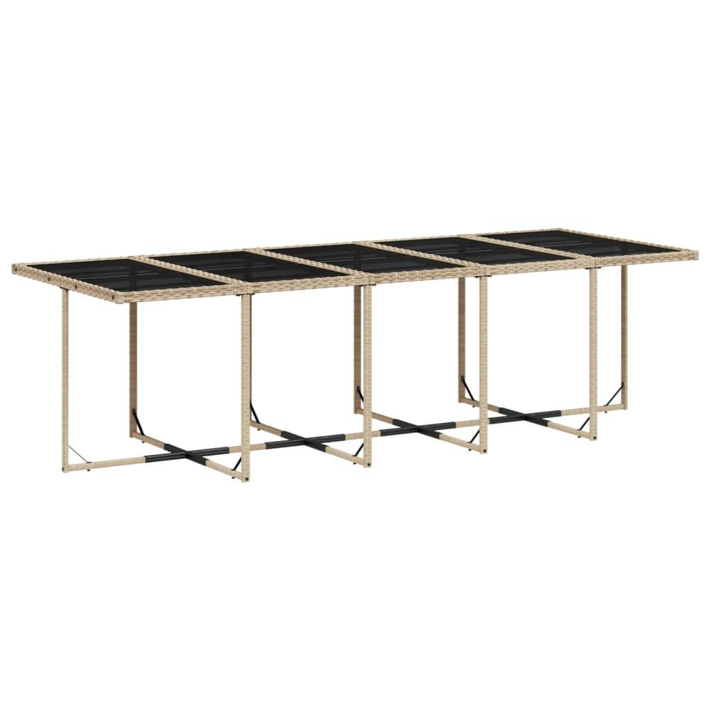 vidaXL 11-tlg. Garten-Essgruppe mit Kissen Beige Poly Rattan
