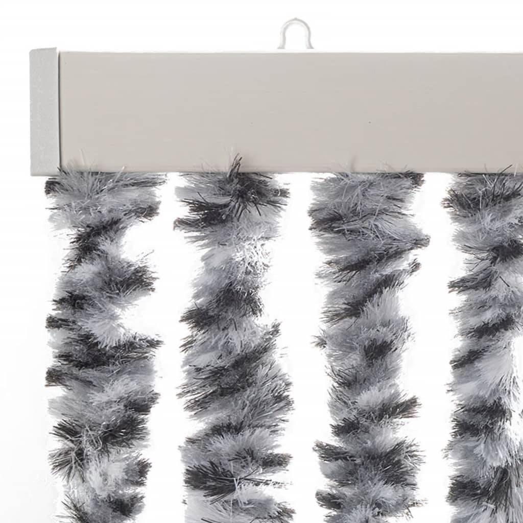 vidaXL Fliegenvorhang Grau, Schwarz und Weiß 118x220 cm Chenille