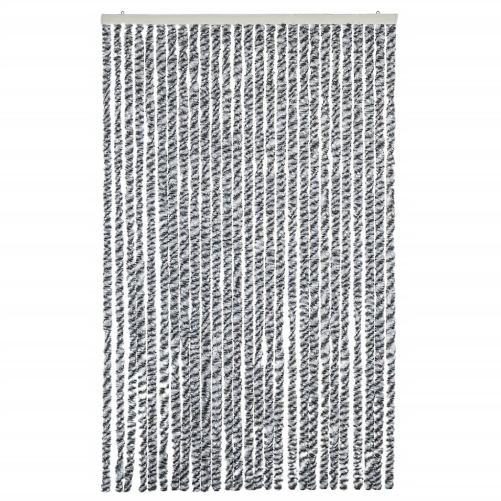 vidaXL Fliegenvorhang Grau, Schwarz und Weiß 118x220 cm Chenille