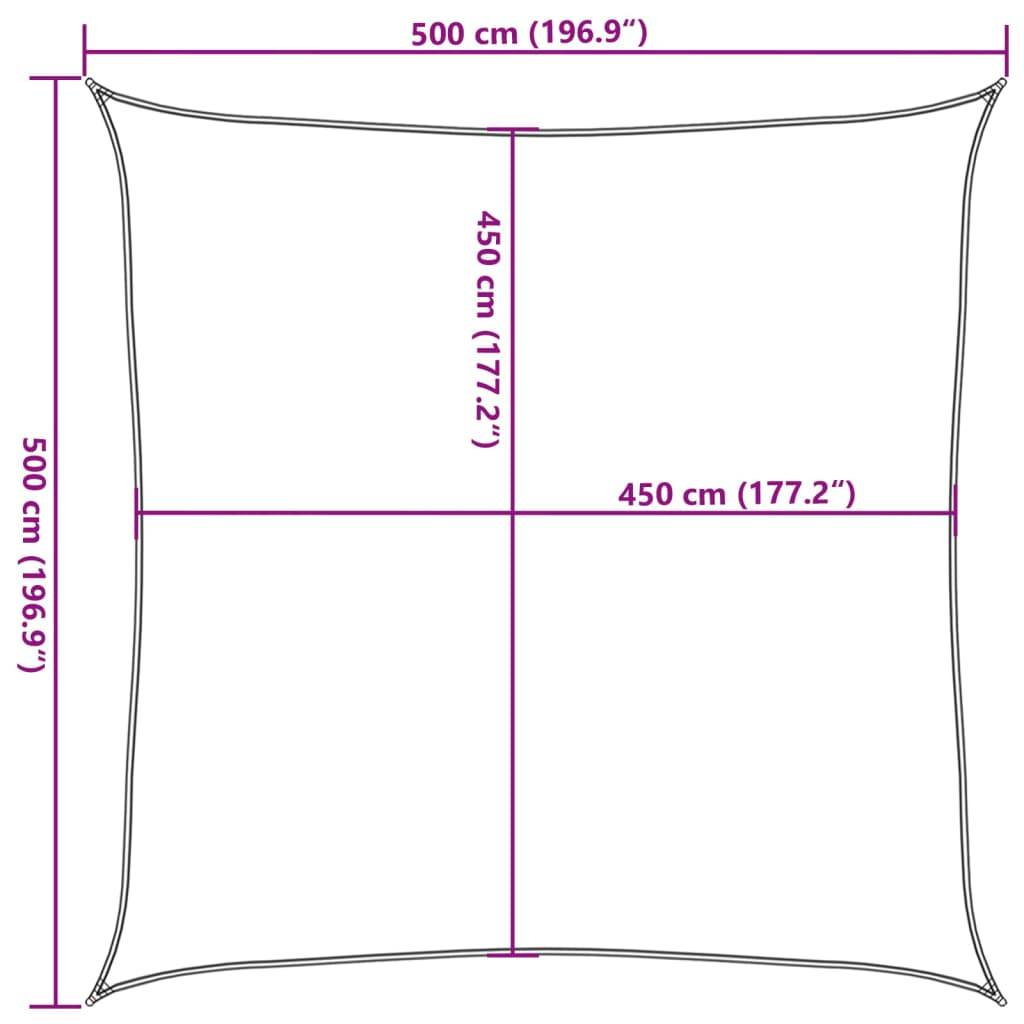 vidaXL Sonnensegel 160 g/m² Quadratisch Gelb 5x5 m HDPE