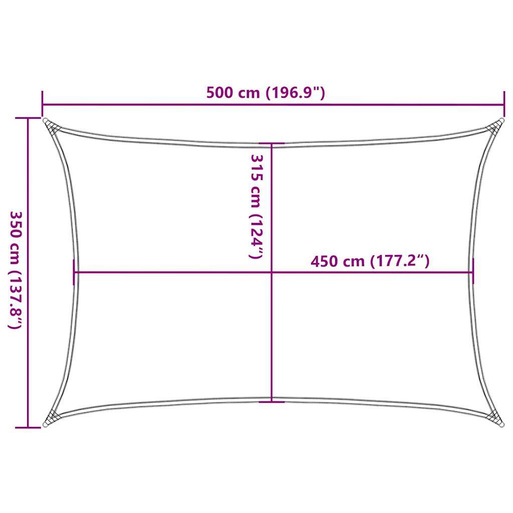 vidaXL Sonnensegel 160 g/m² Rechteckig Gelb 3,5x5 m HDPE