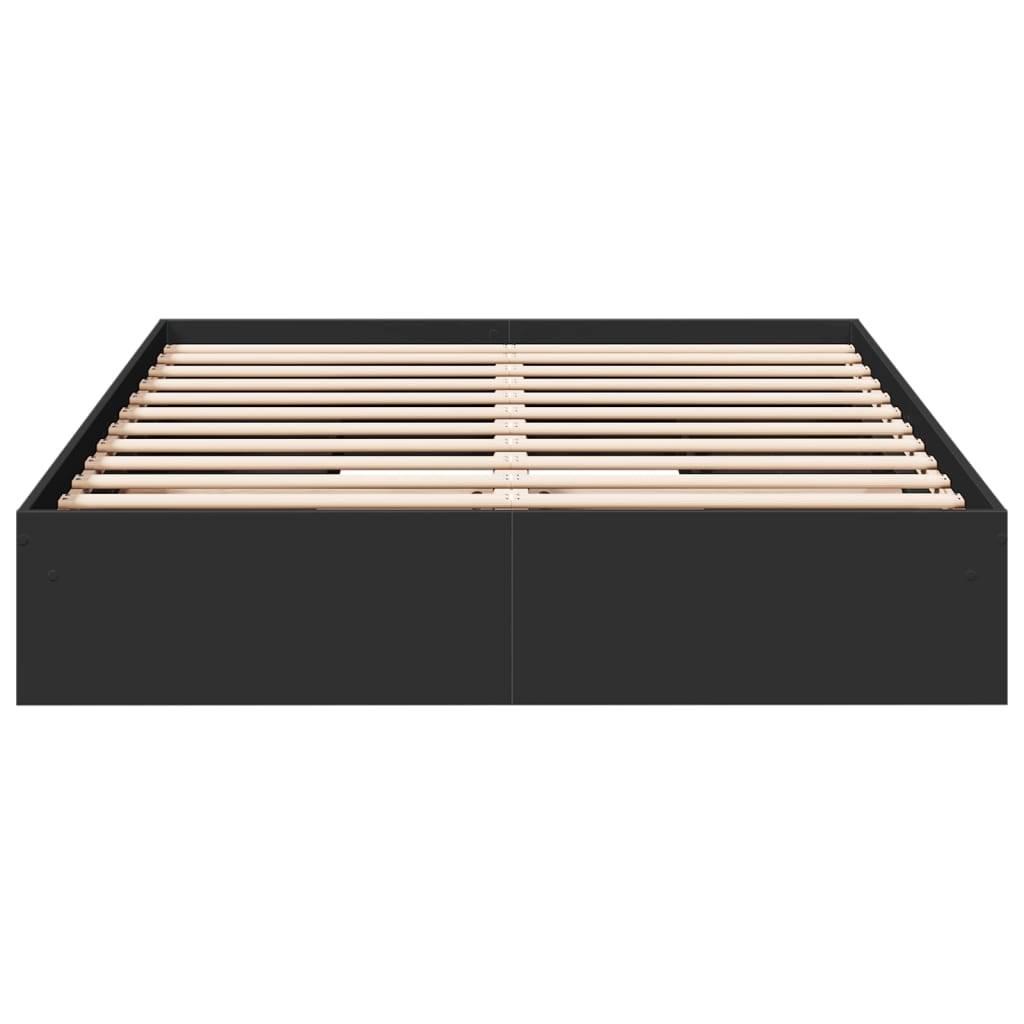 vidaXL Bettgestell mit Schubladen Schwarz 150x200 cm Holzwerkstoff