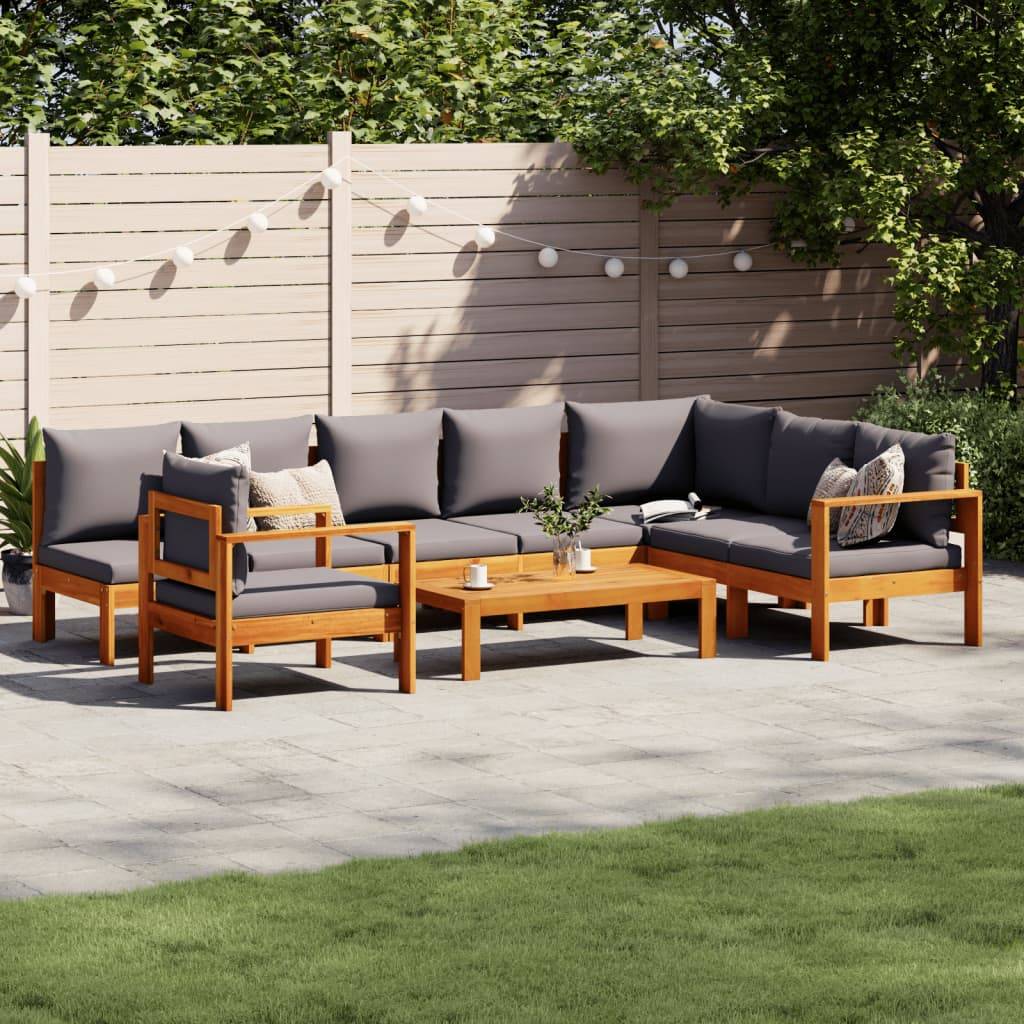 vidaXL 6-tlg. Garten-Sofagarnitur mit Kissen Massivholz Akazie