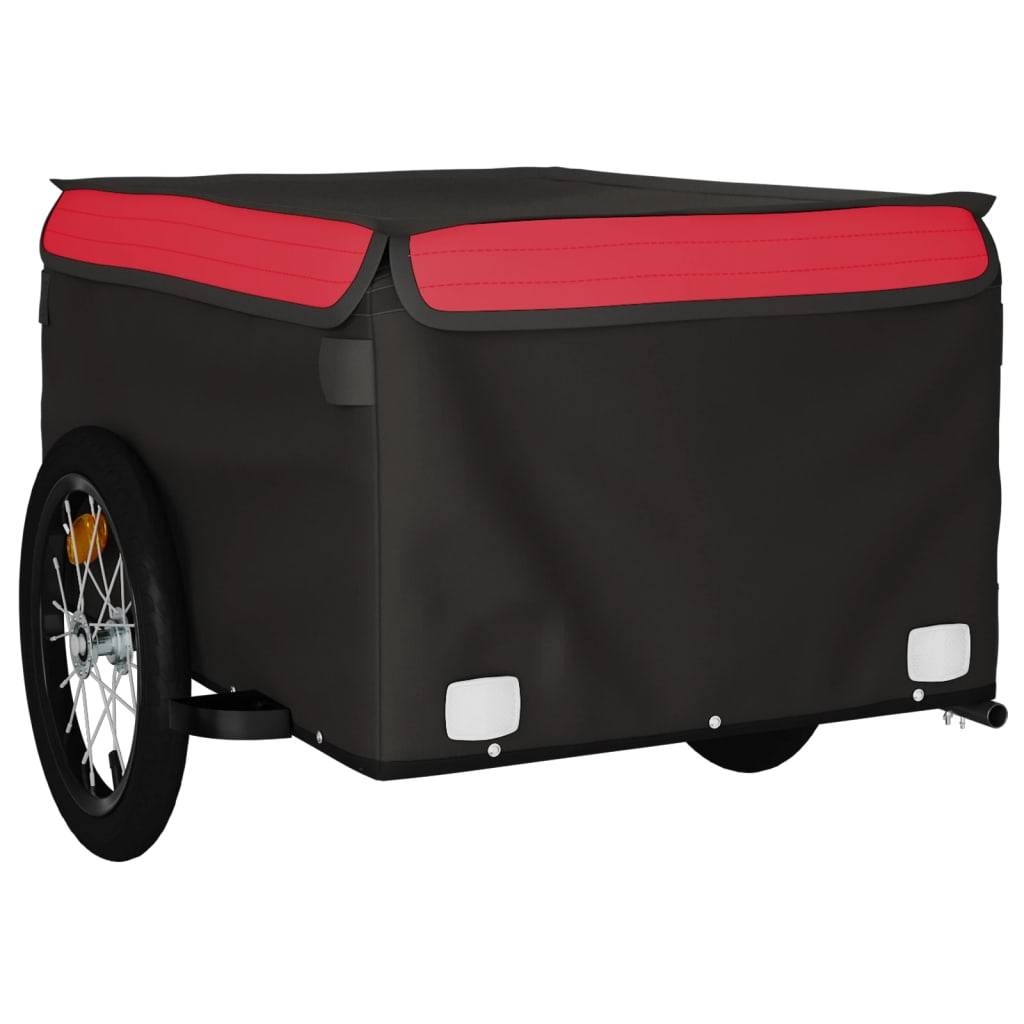vidaXL Fahrradanhänger Schwarz und Rot 45 kg Eisen