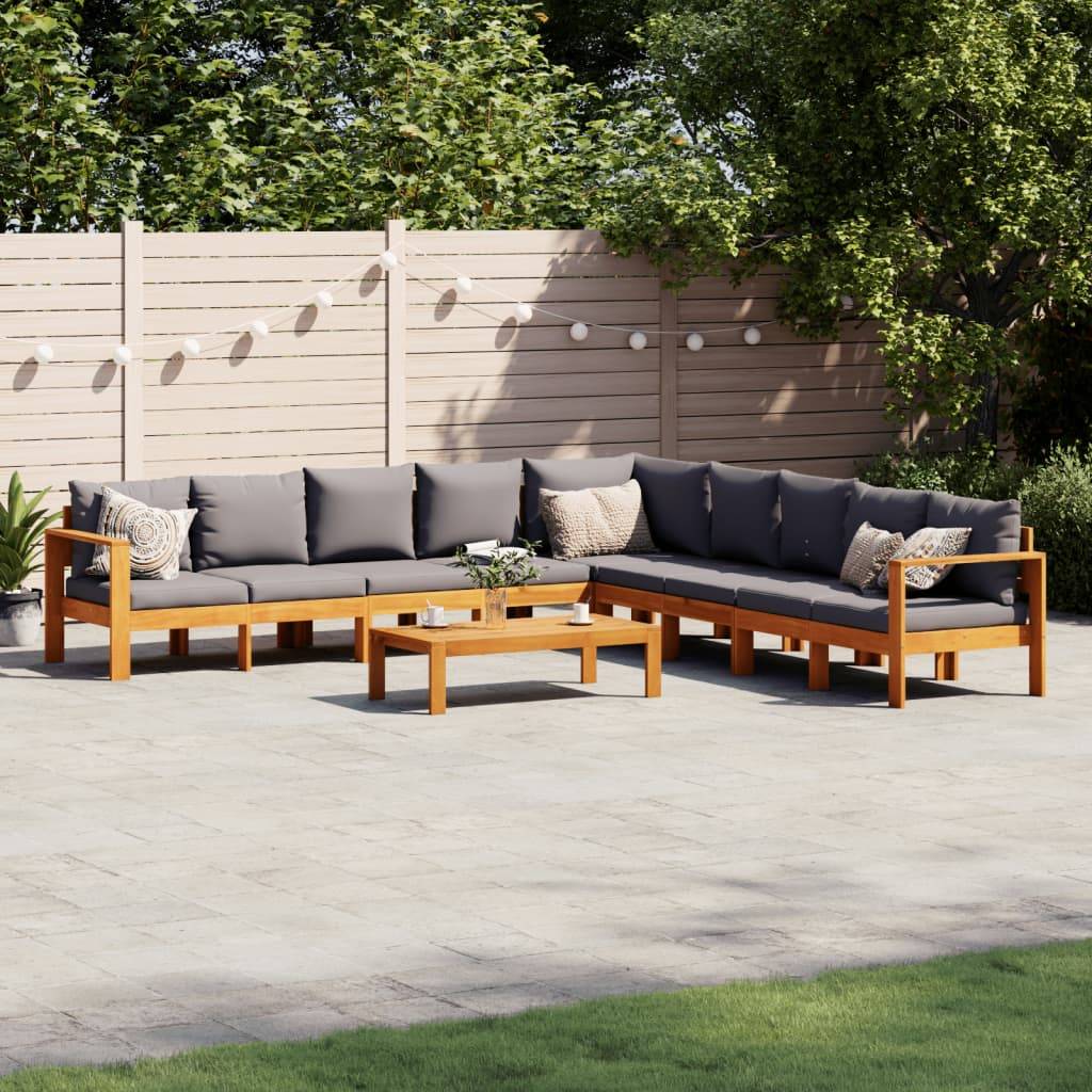 vidaXL 6-tlg. Garten-Sofagarnitur mit Kissen Massivholz Akazie